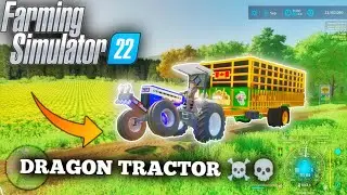 framing simulator Indian tractor challenge Hindi | Dragon tractor with fully loaded trolley 😵😵