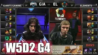 GIANTS vs Elements | S5 EU LCS Summer 2015 Week 5 Day 2 | GIA vs EL W5D2 G4