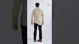 Hamlin Leopold Kemeja Koko Pria Lengan Panjang Design Variasi Warna Material - KoKurtaLCreamNavy