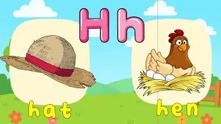 Научитесь читать и писать буквы от E до H | Простые слова из 3 букв | Фонетическая песенка | Kidz...