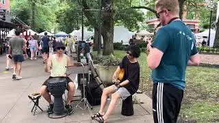 Villaphonic live on market square for the farmers market Knoxville Tennessee 7/19/25