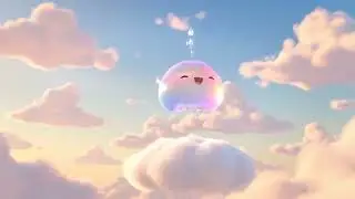 jello A cute jelly blob bounces happily on a tiny cloud