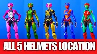ALL 5 HELMETS LOCATIONS - Fortnite Singularity skin Helmets Locations! All singularity Mask Location