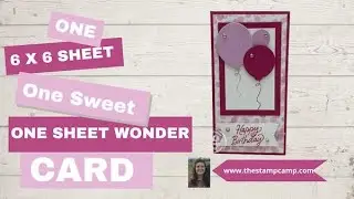🔴One Sweet 6 x 6 One Sheet Wonder Card/Gift Card Holder with Beautiful Balloons