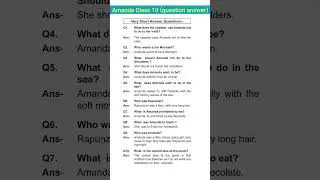 Amanda Poem First Flight English | Class 10 question answer | #shorts #English