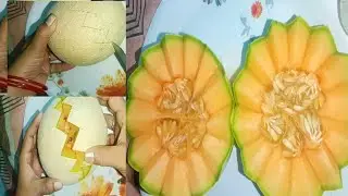 muskmelon🍈 cutting skills#bubblyworld