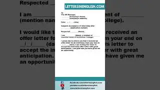 Internship Acceptance Letter from Student to Company