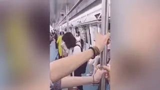 Holding hands on train / funny reaction #2
