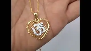Natural Diamond Pendant OM made of 18K gold