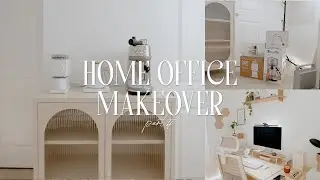 Home Office Makeover | adding a coffee station, desk updates, fin