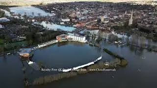 Flood Damage Stock Footage &ndash; Worcester, UK &ndash; Cricket Stadium Under Water