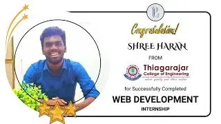 CONGRATULATRION || SHREE HARAN || THIAGARAJAR COLLEGE || WEB DEVELOPMENT|| IZEON IT TRAINING