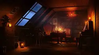 Old Castle Study Room | Heavy Rain & Crackling Fire for Deep Focus
