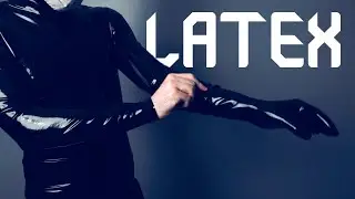 Putting on Black Rubber Gloves with Rubber Shirt