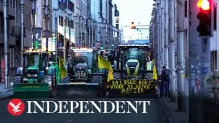 Live: Farmers protest with tractors as EU agriculture ministers meet to discuss crisis in sector