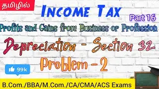 Income Tax | PGBP - Depreciation under section 32 - Problem 2