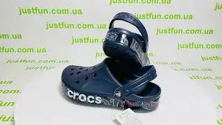Crocs Bayaband Navy Bandana Print Clog женские кроксы синие