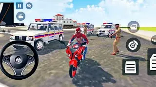 🎉 Car Bike Game: Hulk, Spiderman, Goku Monster Car Modified 🥰 3D Bike Driving Racing 🏎️ Police Car 