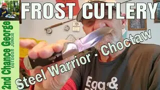 Frost Cutlery-FSW105CBH - Choctaw - STEEL WARRIOR, Lock Back Buffalo Horn Knife