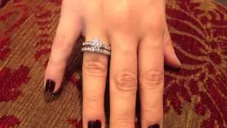 1.25 Round cz Platinum bridal set