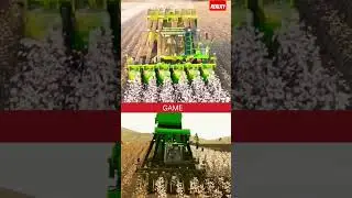 real vs game cotton harvester 😄☺ #farmingsimulator22 #fs20 #farminggaming