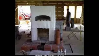 Timelapse building a masonry stove