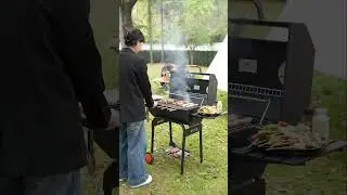 Camping Essential: Our BBQ Grill in Action #bbq #charcoalbbqgrill