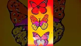 Spray  Paint  Butterflies  combo 🦋#ytshorts #ytreels #drawing #brushpainting #satisfying #painting