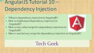 AngularJS Tutorial 10 | Dependency Injection