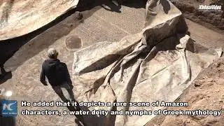 Roman-era mosaic floor unearthed in Syria's Homs