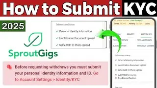 Sproutgigs KYC Process 2025 | Sproutgigs identity / KYC issue | Step by step guide #sproutgigs