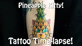 Pineapple Kitty - Tattoo Time-lapse