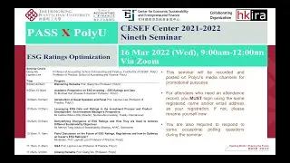 PolyU/PASS S9: ESG Ratings Optimization