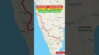 Puducherry  - Mumbai  Dadar Train Route Map l Train no: 11006 - Chalukya Express #shorts #shortsfeed