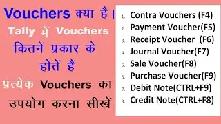 voucher entry in tally erp 9 | types of vouchers in tally erp 9 | Tally Tutorial in Hindi
