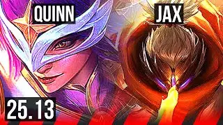 QUINN vs JAX (TOP) | Rank 4 Quinn, 9/1/6, 1500+ games, Godlike | KR Challenger | 25.13