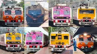 Different Model Colourful Indian EMU - MEMU  Local Trains in Action | Sealdah & Howrah Local Trains