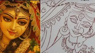 How to drawing radha rani. 💕🌷💕
