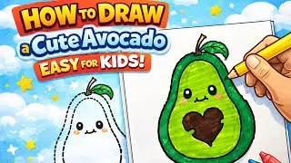 How to Draw a Cute Avocado | Easy Drawing for Kids 🥑
