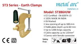ST3B6HJW - Welding C Type Earth Clamp &ndash; ST3 Series &ndash; 1200 Amps - Comes with Female Cable Connector