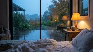 [Soul Healing] Calming Rain Sounds and Warm Bedside Lamp View for 8 Hours Deep Sleep 💤🏠