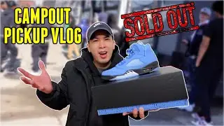 SOLDOUT !!! JORDAN 5 UNC CAMP OUT PICK UP VLOG
