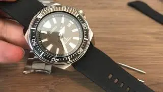 Barton Watch Bands - Elite Silicon with Quick Release on Seiko Samurai