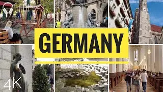 Munich : Germany | Karlsplatz, Frauenkirche, Marienplatz@City Centre. Virtual 4K walk | Chill music.