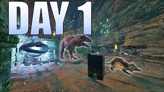 SOLO Claiming Center Bear Cave Day 1! | Ark PvP