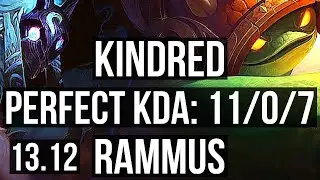 KINDRED vs RAMMUS (JNG) | 11/0/7, 75% winrate, Rank 7 Kindred, Legendary | EUW Challenger | 13.12