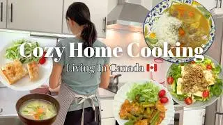 [Vlog] Living in Canada 🇨🇦 | Cozy Japanese Cooking | Morning walk | Japanese Curry, Tofu salad