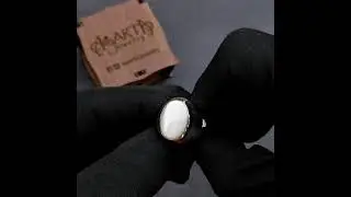 Mens Pearl Ring White Natural Stone Handmade Promise Rings Mother Of Pearl Silver Jewelry