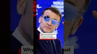 Why was French President Emmanuel Macron wearing aviator sunglasses at the Davos summit? #BBCNews