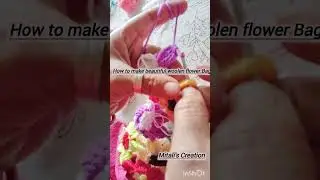 How to make a beautiful woolen flower Bag 🛍️#crochet #howtomakewoolenflower #woolcrafts #woolart 